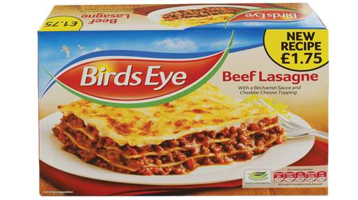 A picture of a Birds Eye Lasagne ready meal