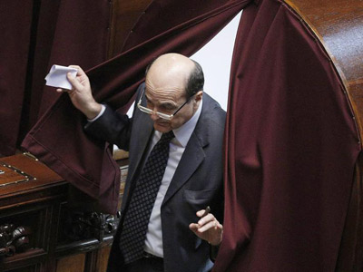 Pier Luigi Bersani durante la sexta votación para elegir presiedente de la República. EFE